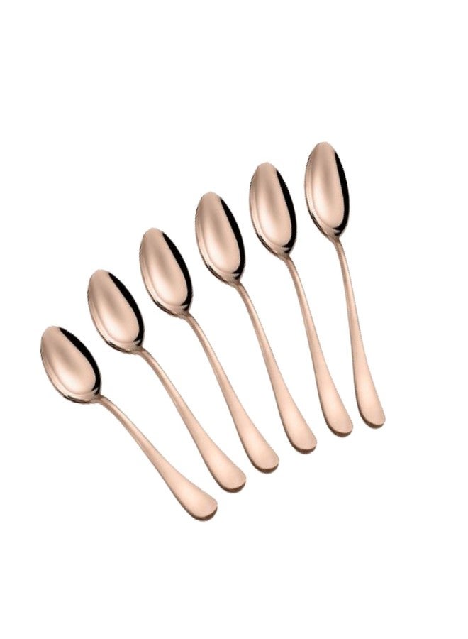 FnS Rosella Rose Gold Stainless Steel Baby Spoon Set of 6, for Home, Kitchen and Dinning - Image 1